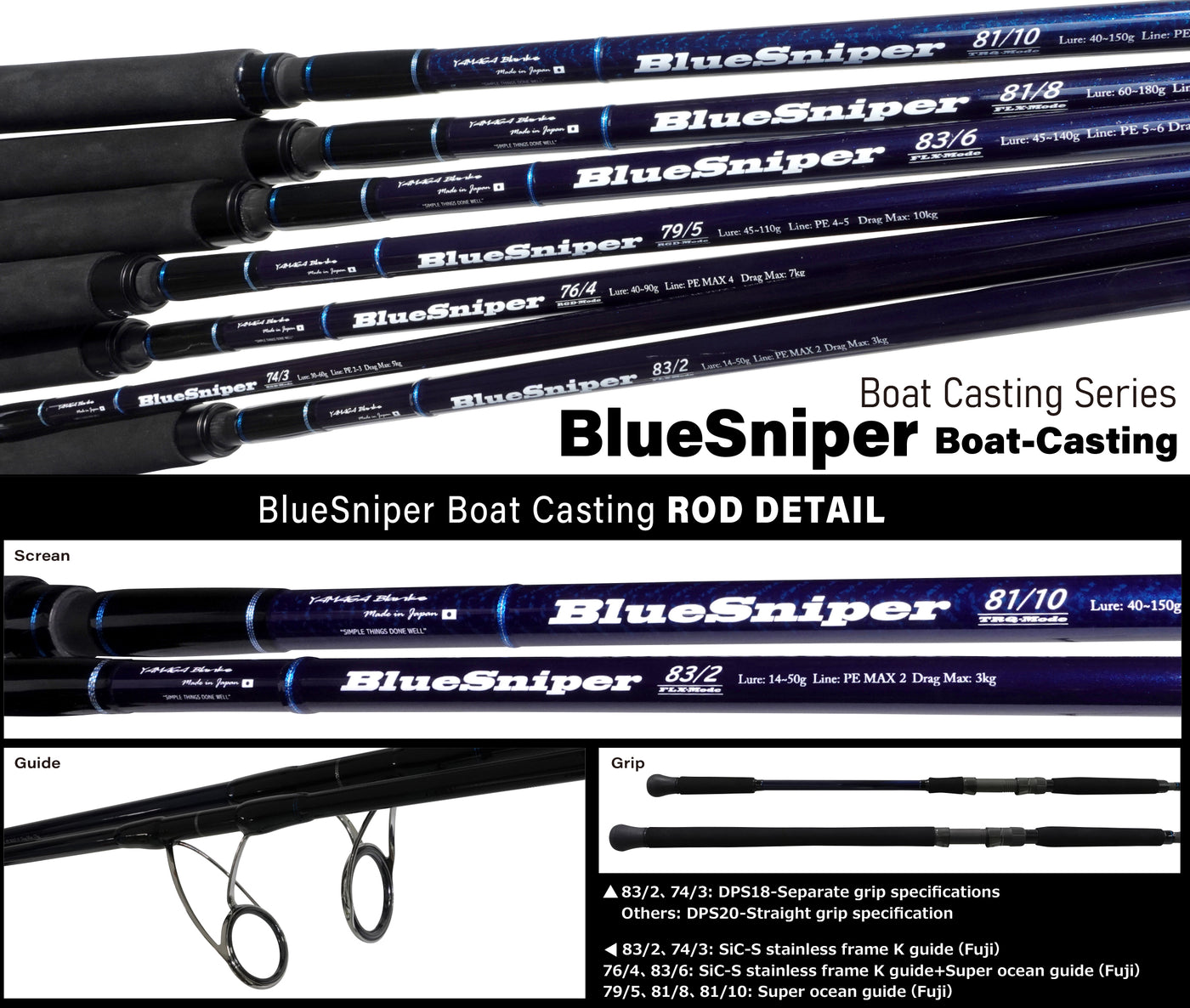 Yamaga Blanks - BlueSniper 81/10 TRQ Topwater Rod