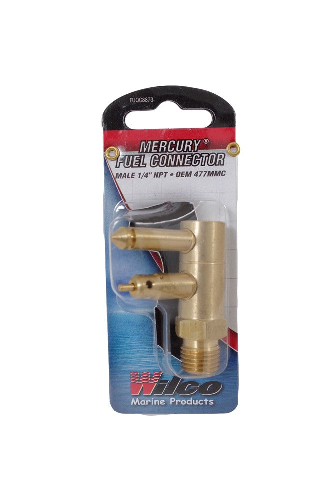 Hutchwilco - Mercury Male Fuel Tank Connector 2 Prong 1/4" Brass
