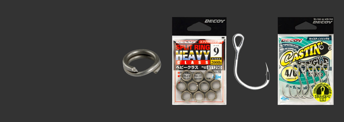 Decoy Split Ring Heavy Class and Castin' Single hooks